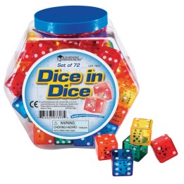 Learning Resources Dice in Dice Bucket, Pack of 72