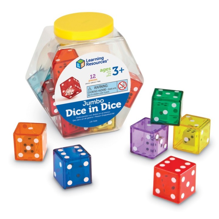 Learning Resources Jumbo Dice in Dice Jumbo Size Set, Pack of 12