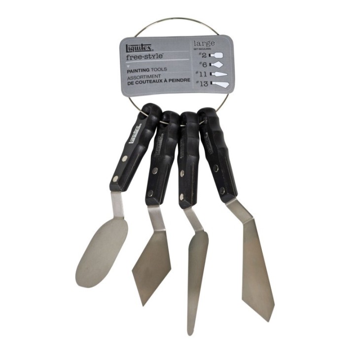 Liquitex Free-Style Large Scale Palette Knives, 4-Piece Ring Set