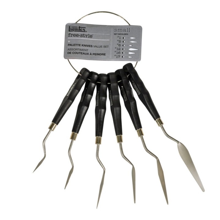 Liquitex Free-Style Traditional Palette Knives, 6-Piece Ring Set