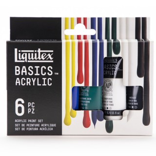 Liquitex BASICS Acrylic Color, 22 mL Tubes, Primary Colors, Set of 6