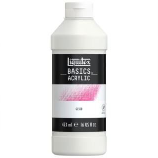 Liquitex BASICS Gesso Surface Prep Medium, 16 oz Bottle, White