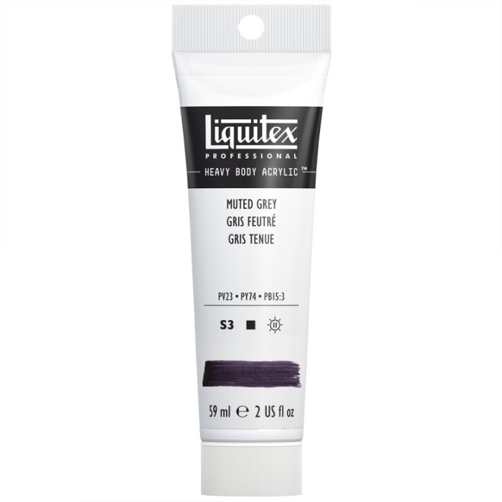 Liquitex Professional Heavy Body Acrylic Paint, 59 mL Tube, Muted Grey