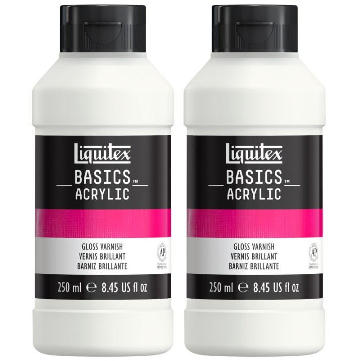 Liquitex BASICS Gloss Varnish, 250 mL Bottle, Pack of 2