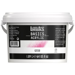 Liquitex BASICS Gesso Surface Prep Medium, 0.5 gal (64 oz) Bucket, White