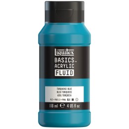 Liquitex BASICS Acrylic Fluid, 118 mL Bottle, Turquoise Blue