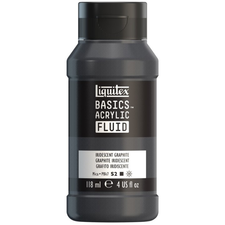 Liquitex BASICS Acrylic Fluid, 118 mL Bottle, Iridescent Graphite