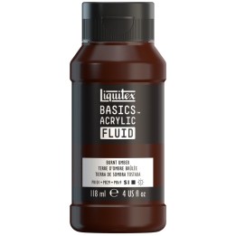 Liquitex BASICS Acrylic Fluid, 118 mL Bottle, Burnt Umber