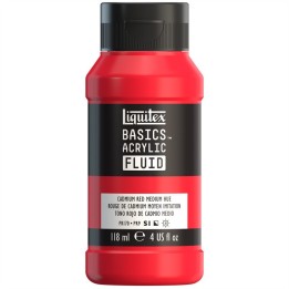 Liquitex BASICS Acrylic Fluid, 118 mL Bottle, Cadmium Red Medium Hue