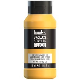 Liquitex BASICS Acrylic Fluid, 118 mL Bottle, Cadmium Yellow Deep Hue