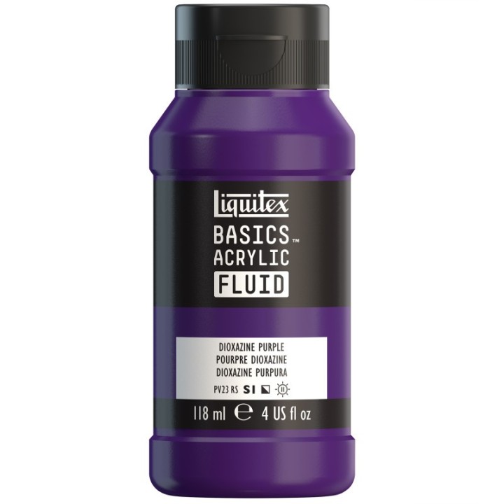 Liquitex BASICS Acrylic Fluid, 118 mL Bottle, Dioxazine Purple