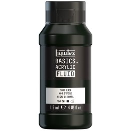 Liquitex BASICS Acrylic Fluid, 118 mL Bottle, Ivory Black
