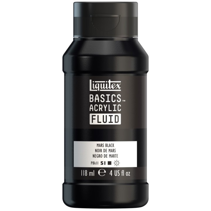 Liquitex BASICS Acrylic Fluid, 118 mL Bottle, Mars Black