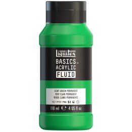 Liquitex BASICS Acrylic Fluid, 118 mL Bottle, Light Green Permanent