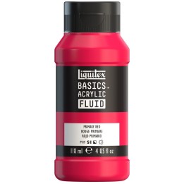 Liquitex BASICS Acrylic Fluid, 118 mL Bottle, Primary Red