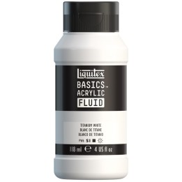 Liquitex BASICS Acrylic Fluid, 118 mL Bottle, Titanium White