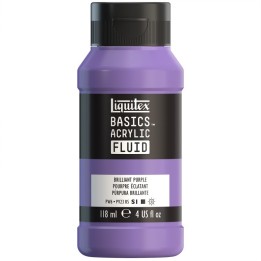 Liquitex BASICS Acrylic Fluid, 118 mL Bottle, Brilliant Purple