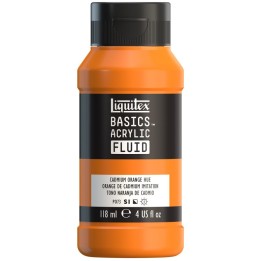 Liquitex BASICS Acrylic Fluid, 118 mL Bottle, Cadmium Orange Hue
