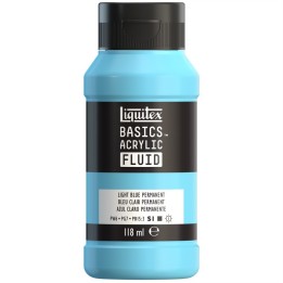 Liquitex BASICS Acrylic Fluid, 118 mL Bottle, Light Blue Permanent