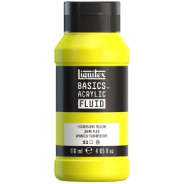 Liquitex BASICS Acrylic Fluid, 118 mL Bottle, Fluorescent Yellow