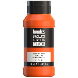 Liquitex BASICS Acrylic Fluid, 118 mL Bottle, Fluorescent Orange