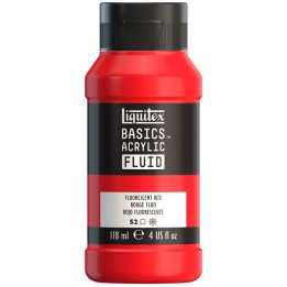 Liquitex BASICS Acrylic Fluid, 118 mL Bottle, Fluorescent Red