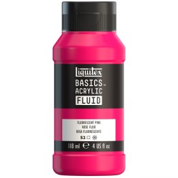 Liquitex BASICS Acrylic Fluid, 118 mL Bottle, Fluorescent Pink