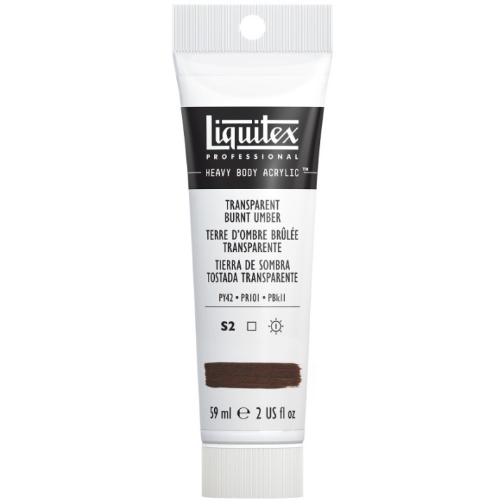 Liquitex Professional Heavy Body Acrylic Paint, 59 mL Tube, Transparent Burnt Umber