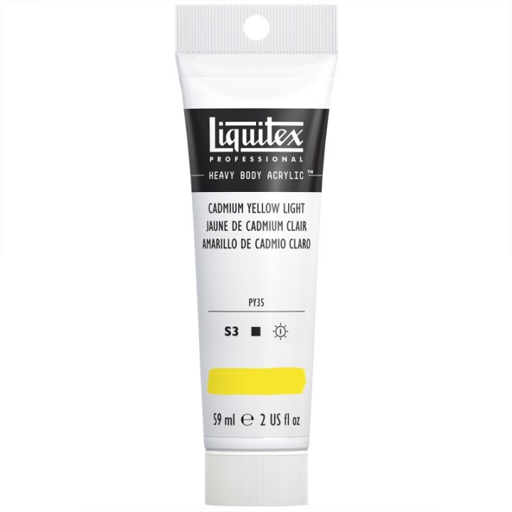 Liquitex Professional Heavy Body Acrylic Paint, 59 mL Tube, Cadmium Yellow Light