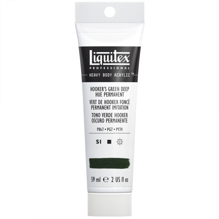 Liquitex Professional Heavy Body Acrylic Paint, 59 mL Tube, Hooker’s Green Deep Hue Permanent