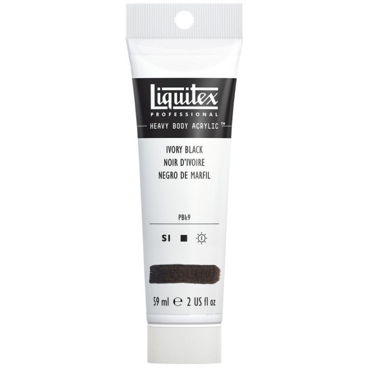 Liquitex Professional Heavy Body Acrylic Paint, 59 mL Tube, Ivory Black