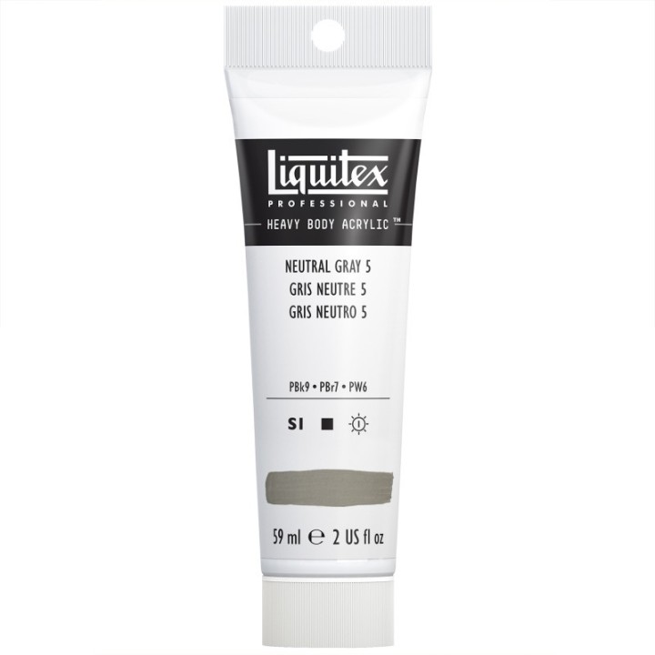 Liquitex Professional Heavy Body Acrylic Paint, 59 mL Tube, Neutral Gray Value 5/Mixing Gray