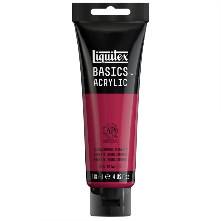 Liquitex BASICS Acrylic Paint, 118 mL Tube, Quinacridone Magenta