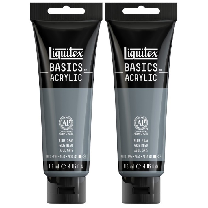 Liquitex BASICS Acrylic Paint, 118 mL Tube, Blue Gray, Pack of 2