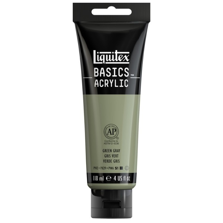 Liquitex BASICS Acrylic Paint, 118 mL Tube, Green Gray
