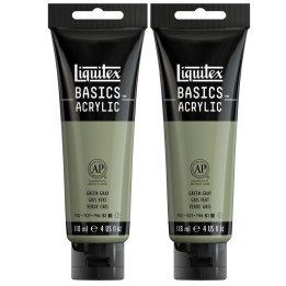 Liquitex BASICS Acrylic Paint, 118 mL Tube, Green Gray, Pack of 2