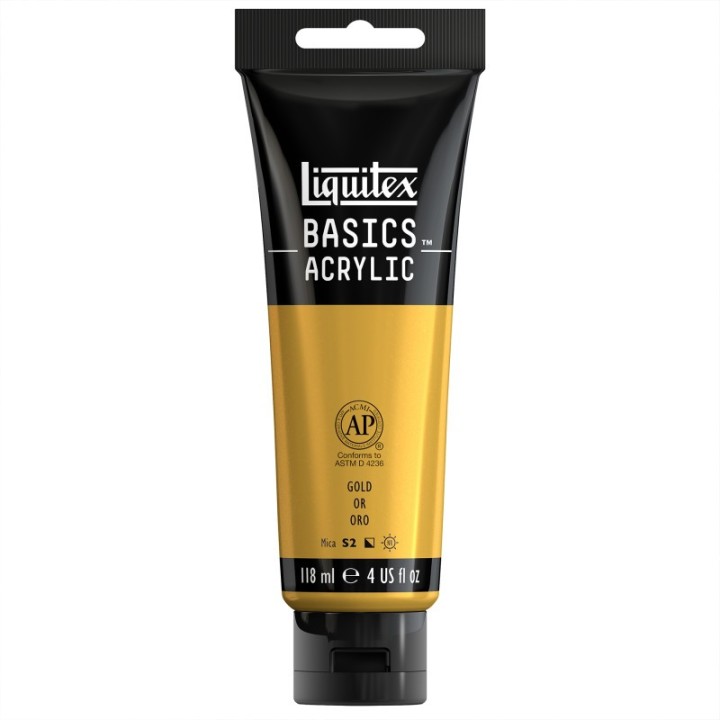 Liquitex BASICS Acrylic Paint, 118 mL Tube, Gold
