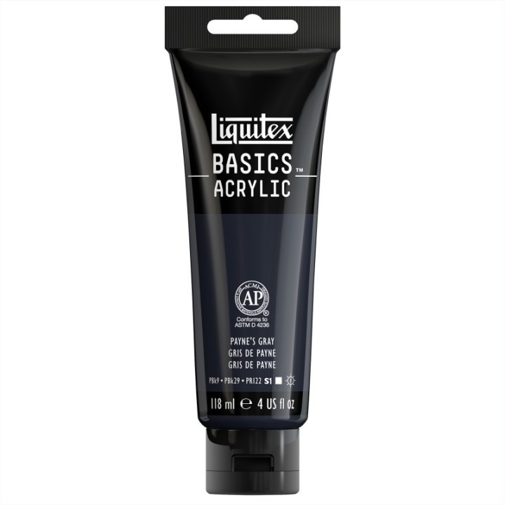 Liquitex BASICS Acrylic Paint, 118 mL Tube, Payne's Gray