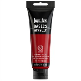 Liquitex BASICS Acrylic Paint, 118 mL Tube, Cadmium Red Deep Hue