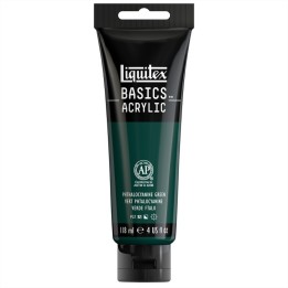 Liquitex BASICS Acrylic Paint, 118 mL Tube, Phthalocyanine Green