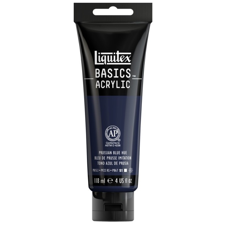 Liquitex BASICS Acrylic Paint, 118 mL Tube, Prussian Blue Hue