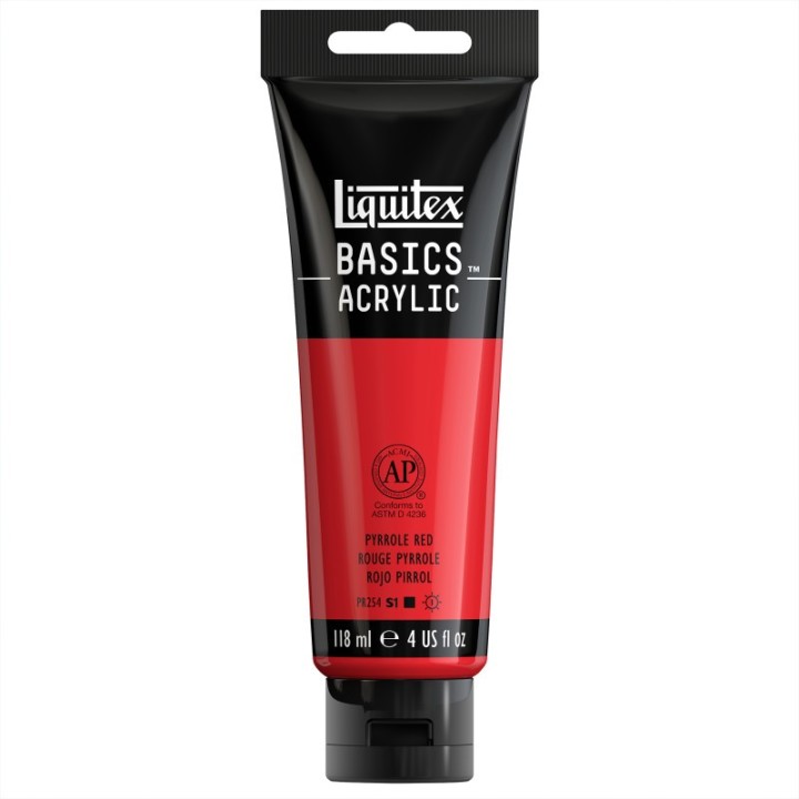 Liquitex BASICS Acrylic Paint, 118 mL Tube, Pyrrole Red