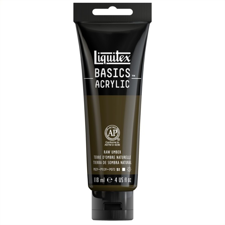 Liquitex BASICS Acrylic Paint, 118 mL Tube, Raw Umber