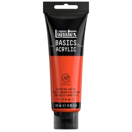 Liquitex BASICS Acrylic Paint, 118 mL Tube, Cadmium Red Light Hue
