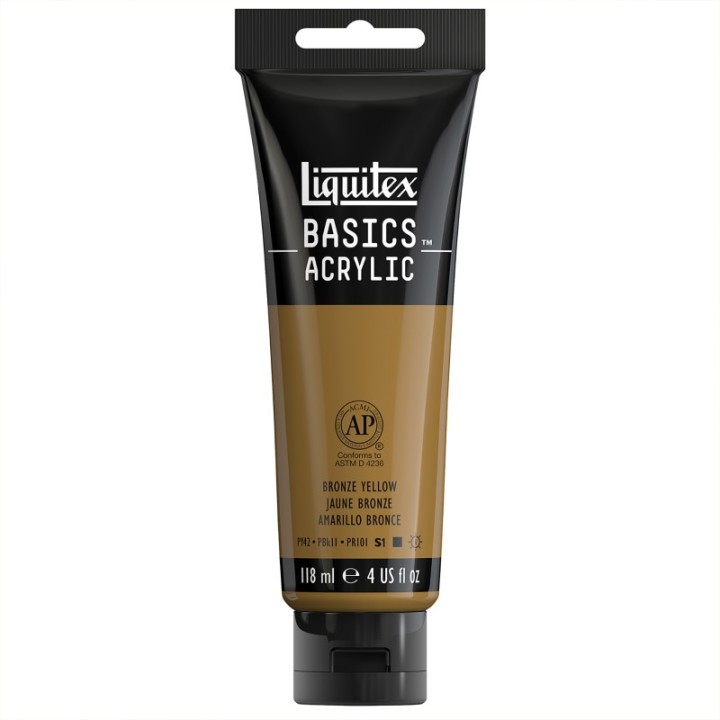 Liquitex BASICS Acrylic Paint, 118 mL Tube, Bronze Yellow