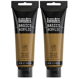 Liquitex BASICS Acrylic Paint, 118 mL Tube, Bronze Yellow, Pack of 2