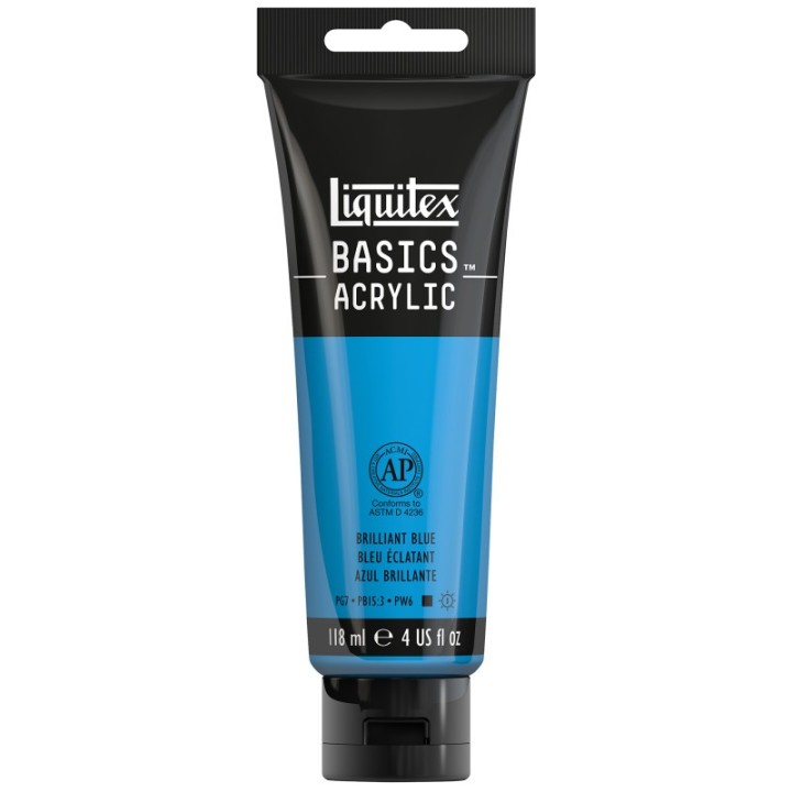 Liquitex BASICS Acrylic Paint, 118 mL Tube, Brilliant Blue