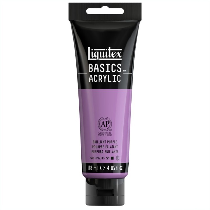 Liquitex BASICS Acrylic Paint, 118 mL Tube, Brilliant Purple