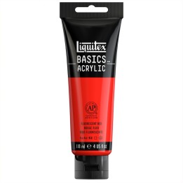 Liquitex BASICS Acrylic Paint, 118 mL Tube, Fluorescent Red