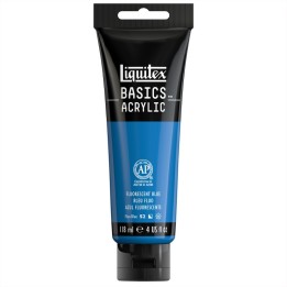 Liquitex BASICS Acrylic Paint, 118 mL Tube, Fluorescent Blue